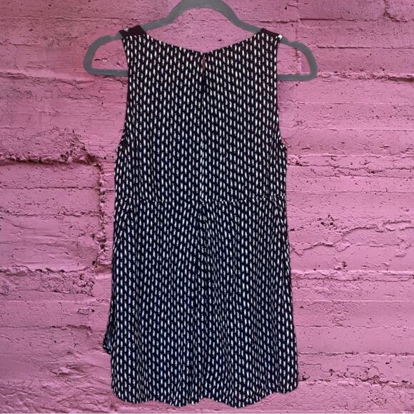 Madewell Sunbask Tank Black White Ikat Print Split Sides Blouse - Picture 3 of 8